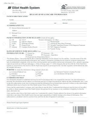  Elliot Hospital Medical Records 2017-2024