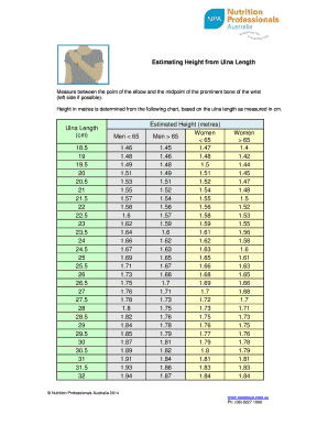 Ulna Length  Form