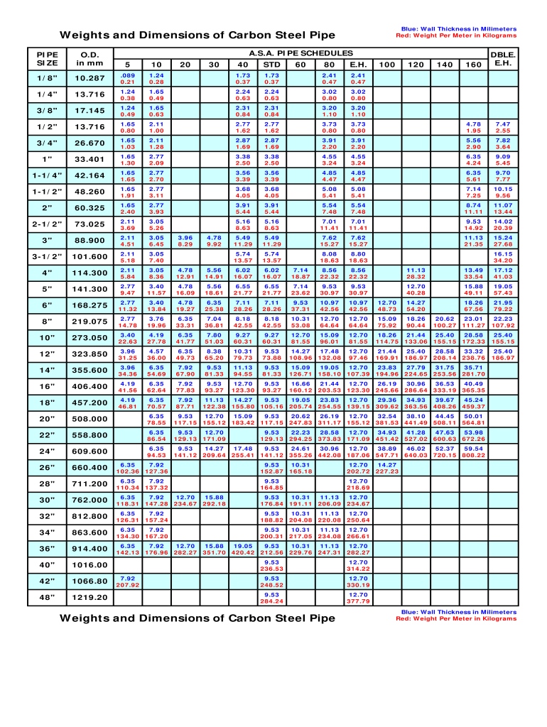 Pipe Schedule Metric  Form