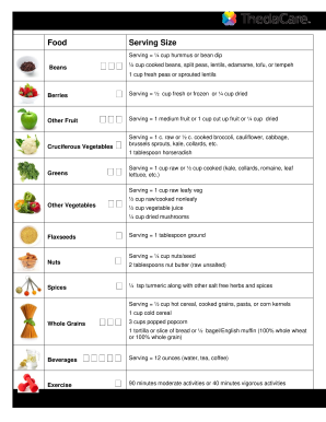 Greger&#039;s Daily Dozen  Form