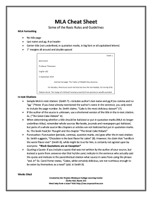 Mla Cheat Sheet  Form