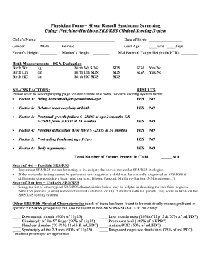 Netchine Harbison Clinical Scoring System  Form