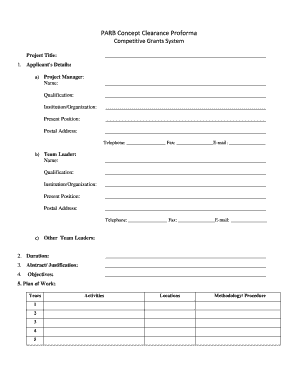 Parb Concept Note  Form