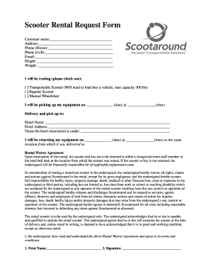 Scooter Rental Contract  Form