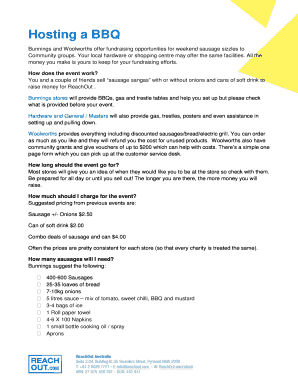 Woolworths Fundraising Bbq  Form