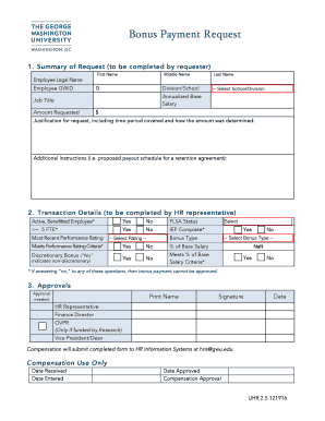 Bonus Request Form