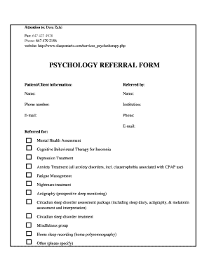 Psychology Referral Form