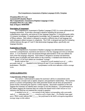 Casl Scoring Manual PDF  Form