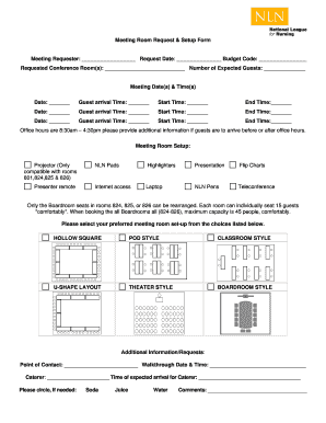 Meeting Room Request &amp; Setup Form