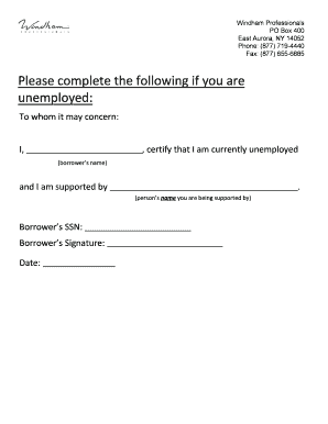 Unemployment Certificate Format