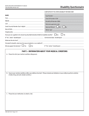 State Disability Review Unit  Form