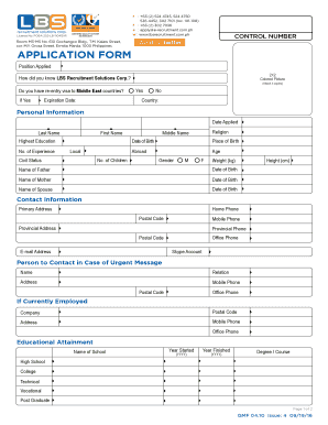 Lbs Applicant Control Panel  Form