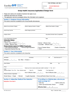 Health Insurance Application  Form