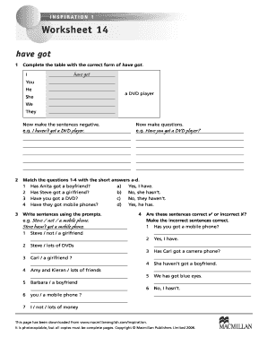 Macmillan Photocopiable Worksheets  Form