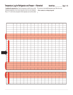 Temperature Log for Refrigerator and Zer Fahrenheit  Form