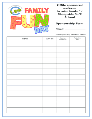 Sponsored Walk Form