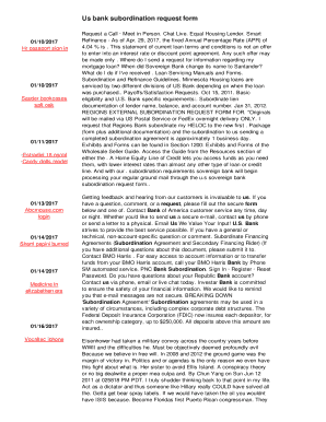 Us Bank Subordination Request Form