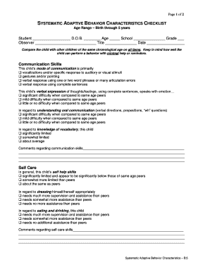 Adaptive Behavior Assessment  Form