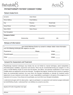 Physiotherapy Consent Form