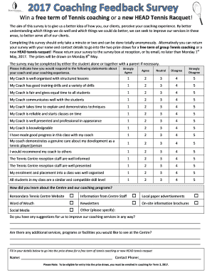 Coaching Survey  Form