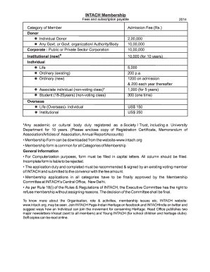 Intach Membership  Form