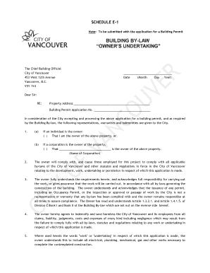 City of Vancouver Schedule E 1  Form