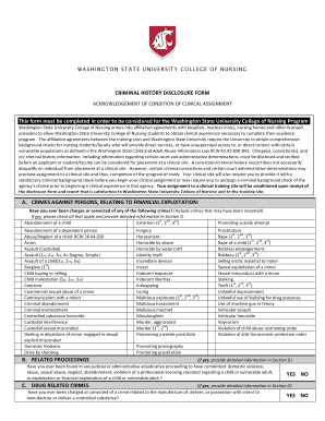 Criminal History Disclosure Form