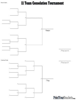 11 Team Single Elimination Bracket  Form