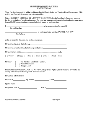 Funny Wife Permission Slip  Form