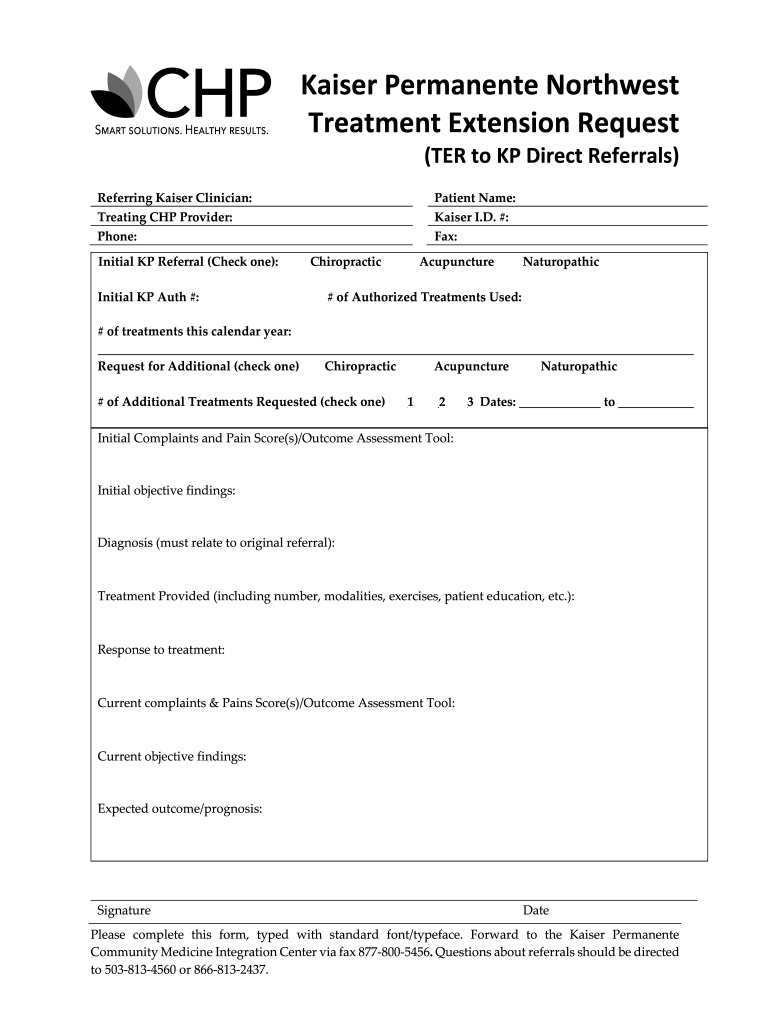 TER to KP Direct Referrals the CHP Group  Form