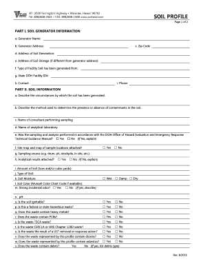 Soil Profile PVT Land Company, LTD  Form