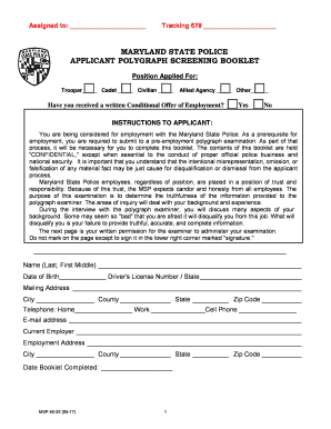 Maryland Polygraph State  Form