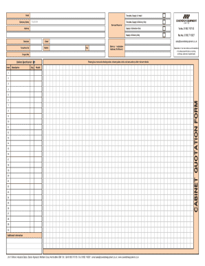 Cabinet Order Form