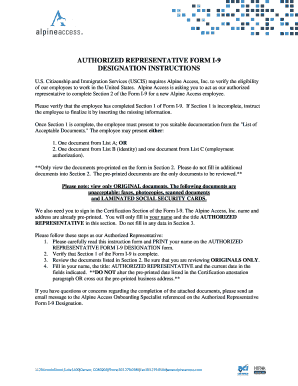 Authorized Representative Form I 9 Designation Instructions Sykes