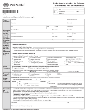  Park Nicollet Medical Records 2017