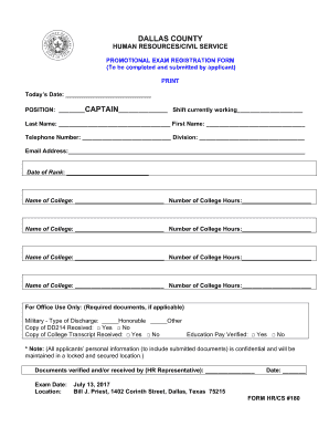  Promotional Exam Registration Form Upcoming 07 DOC 2017