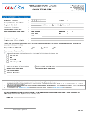 Formulir Penutupan Akun Cbn