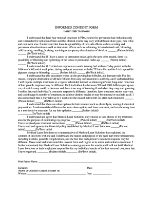 Laser Hair Removal Consent Form