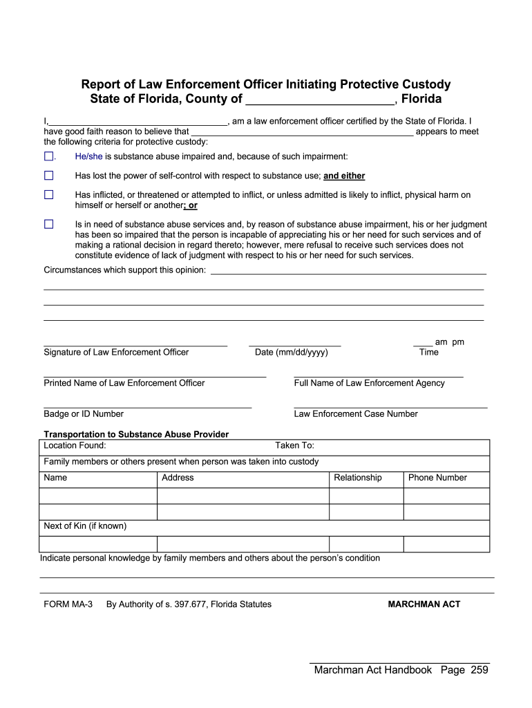 Baker Act Form 52 PDF Documents