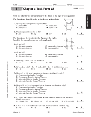 Chapter 3 Test Form 1 Glencoe Geometry Answers