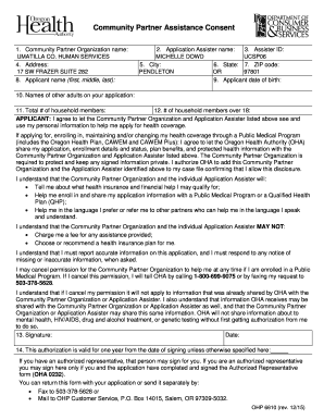 OHP 6610 Community Partner Assistance Consent  Form