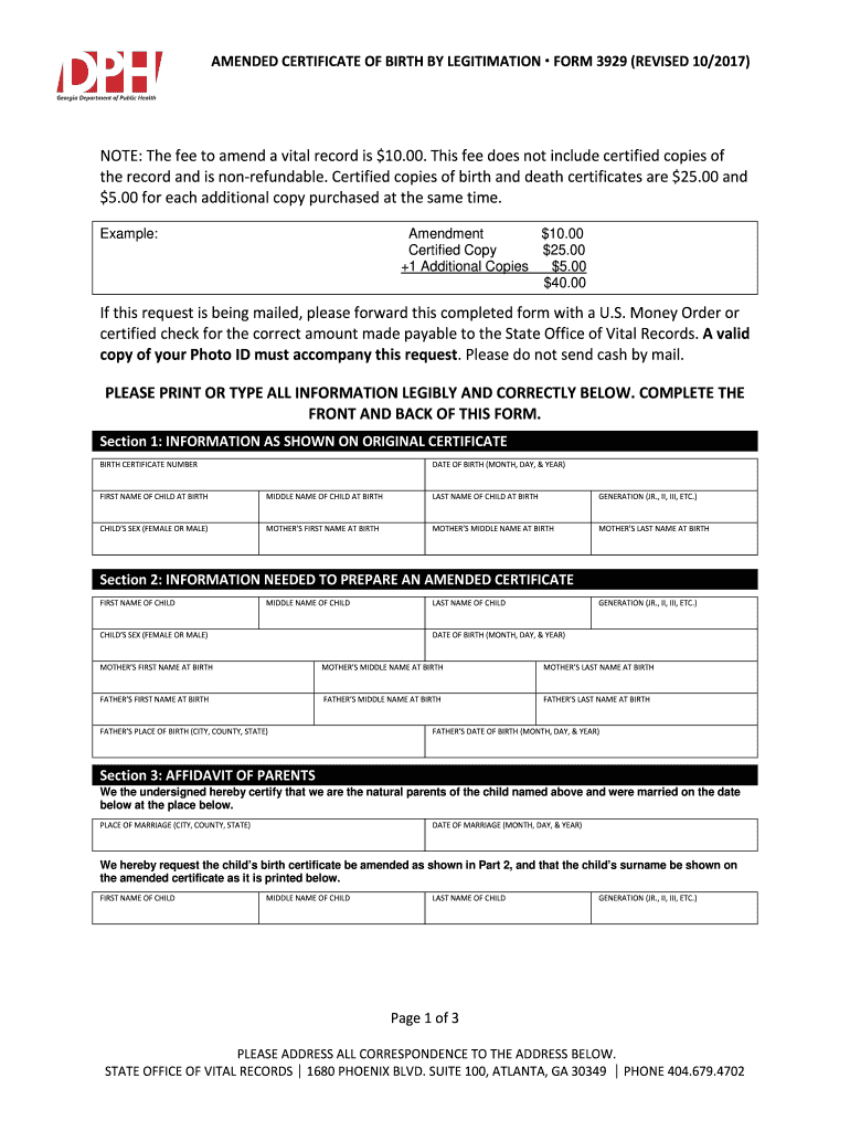  Application for an Amended Certificate of Birth by Legitimation Form 2016