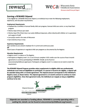 Weca Stipend  Form