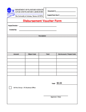 Disbursement Voucher  Form