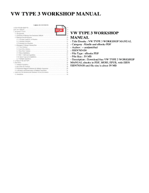 Vw Type 3 Repair Manual PDF  Form