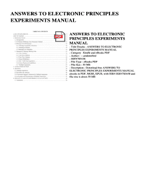 Experiments Manual for Use with Electronic Principles PDF  Form