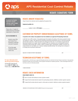 Aps Rebate Form