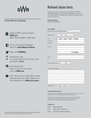 Post Gwr Refunds  Form