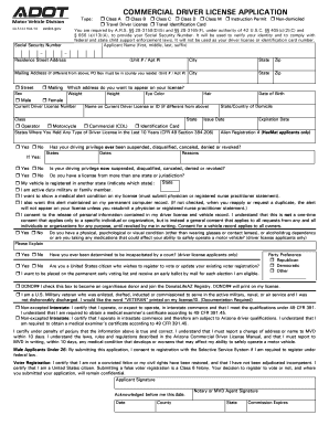 Commercial Driver Application  Form