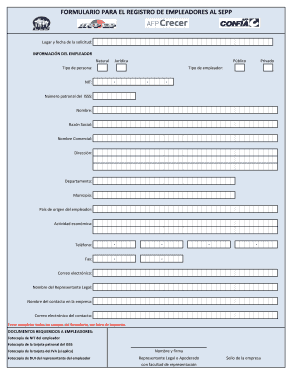 Formulario Para El Registro De Empleadores Al Sepp Tr MitES Gob Sv